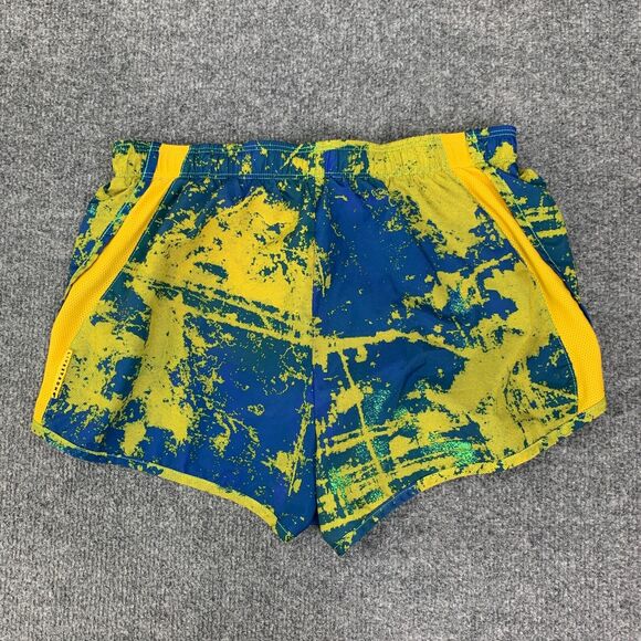 Nike Short Womens XS Extra Small Yellow Harbor Blue Running Dri Fit Livestrong - Picture 10 of 12